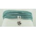 Clover with silk bracelet/necklace (seagreen)